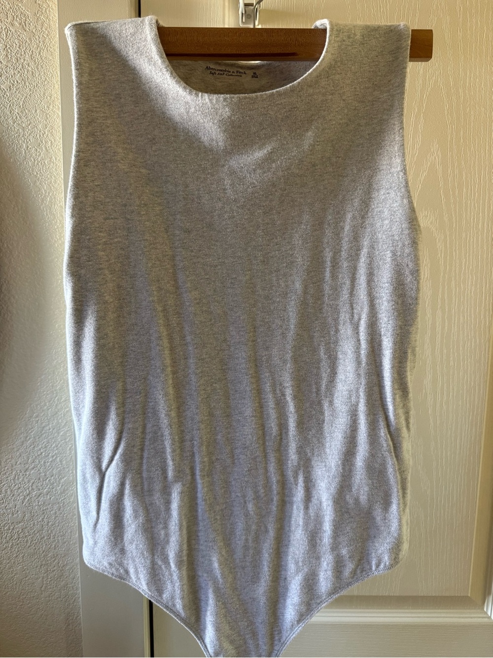 Sleeveless Gray Bodysuit Top - Abercrombie & Fitch
